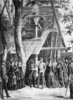 Ferenc J�zsef l�togat�sa a felfedezett gy�gyforr�sn�l, 1868. m�jus 13.