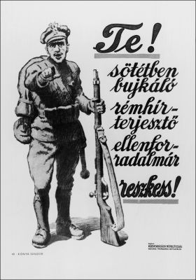 K�nya S�ndor plak�tja, amelyet a K�zoktat�s�gyi N�pbiztoss�g Hadsereg-propaganda �gyoszt�lya adott ki, 1919