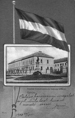 Erzs�bet kir�lyn� Eperjesi szobra, Str�bl Lajos alkot�sa, 1910-es �vek, k�peslap, Orsz�gos Sz�ch�nyi K�nyvt�r Apr�nyomtatv�nyt�r