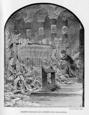Erzs�bet kir�lyn� Andr�ssy Gyula ravatal�n�l, Cserna K�roly rajza, 1890, K�pes Foly�irat