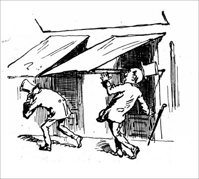 Jank� J�nos „F�v�rosi k�pek” c�m� karikat�ra-sorozat�b�l, Borsszem Jank�, 1873. „Kalapszed� g�p - hat�s�gi szabadalommal ell�tva”