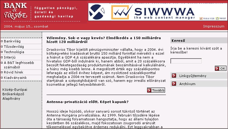Bank & T�zsde 2004.05.15.