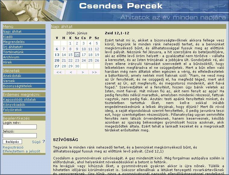 Csendes Percek 2004.06.16.