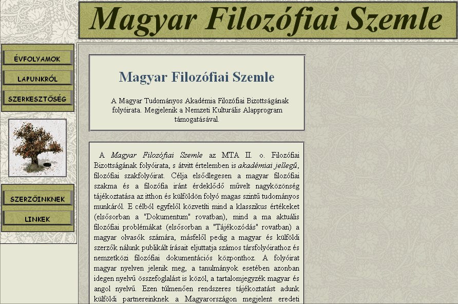 Magyar Filoz�fiai Szemle 2005.11.04.