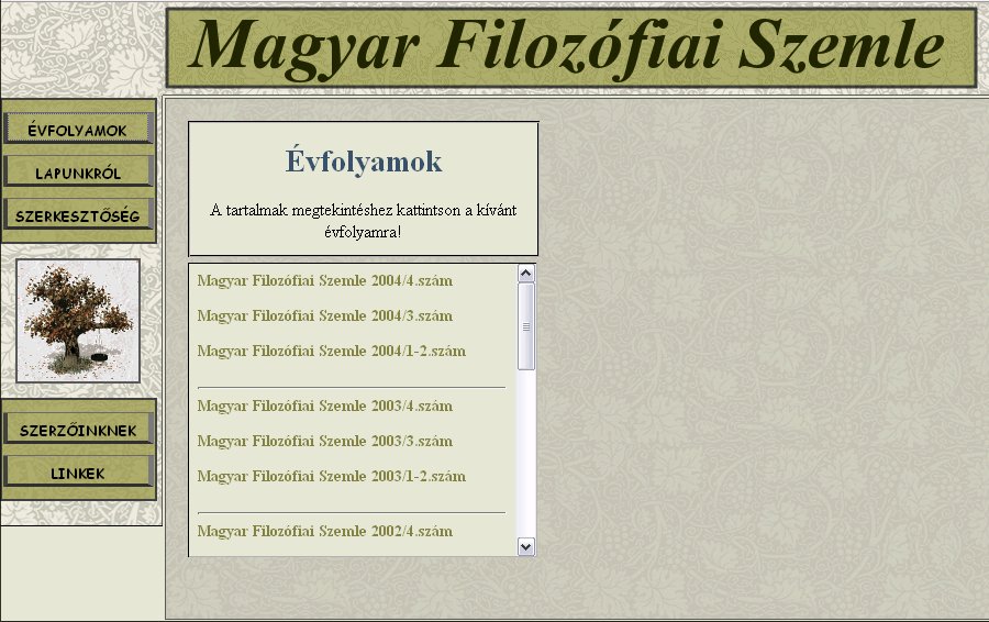 Magyar Filoz�fiai Szemle 2005.11.04.