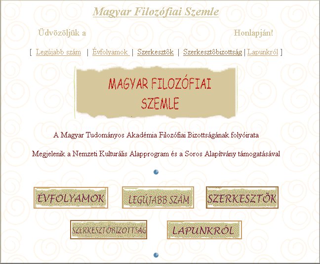 Magyar Filoz�fiai Szemle 2004.08.18.
