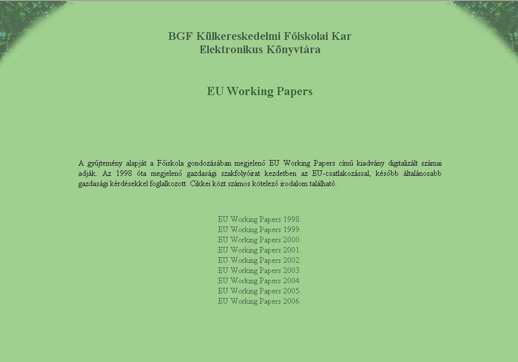 EU Working Papers 2006-05-22