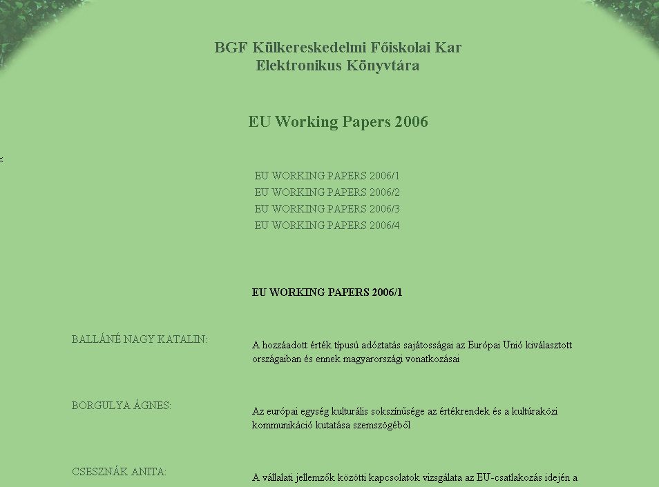 EU Working Papers 2006-05-22