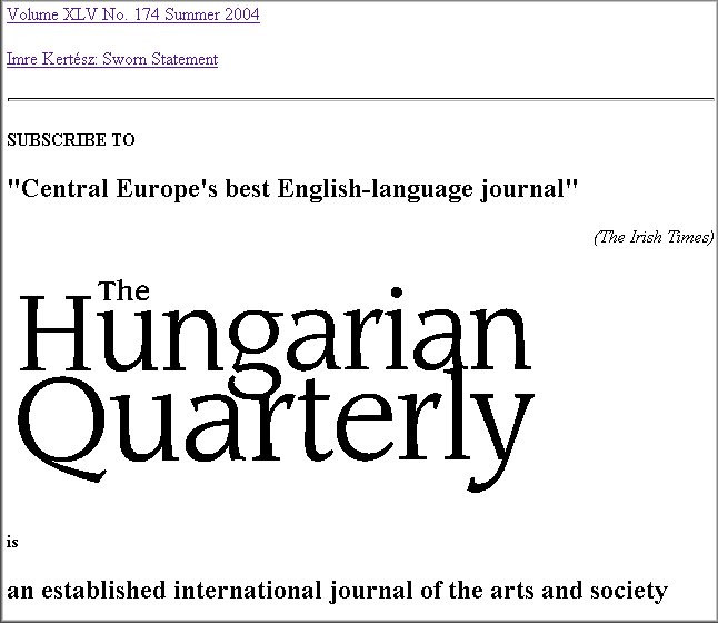 The Hungarian Quarterly 2004.09.15.