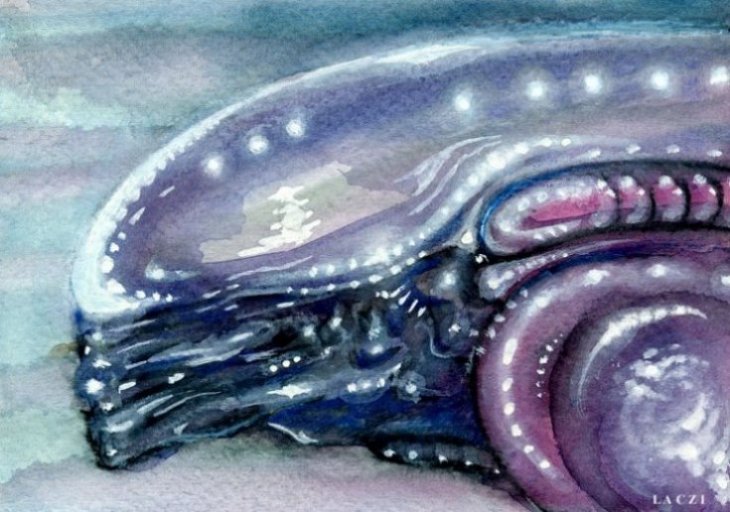 &copy; Laczi: Alien - akvarell