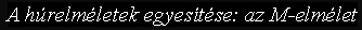 A h�relm�letek egyes�t�se: az M-elm�let
