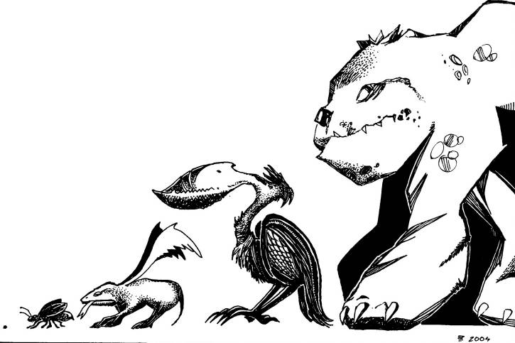 Mez� Ferenc: Nagy hal a kicsit - illusztr�ci� - Grafika &copy; Pilcz Roland