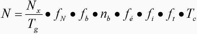 K�plet - N = (Nx/Tg) * fN * fb * nb * f� * fi * ft * Tc