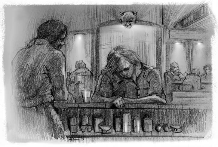 Kar�di K�zm�r: K�k �rd�g B�r - illusztr�ci� - Grafika &copy; K�meri Csaba