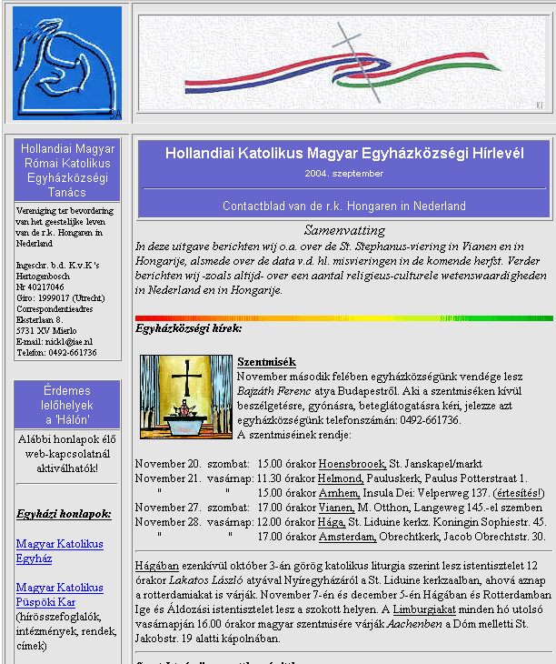 Hollandiai Katolikus Magyar Egyh�zk�zs�gi H�rlev�l