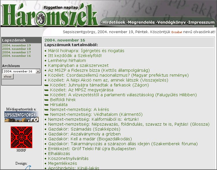 H�romsz�k 2004.11.19.