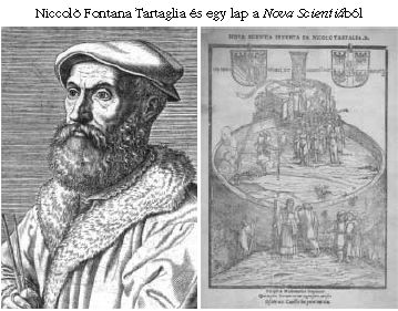 
Niccol&ograve; Fontana Tartaglia �s egy lap a <I>Nova Scienti�</I>b�l