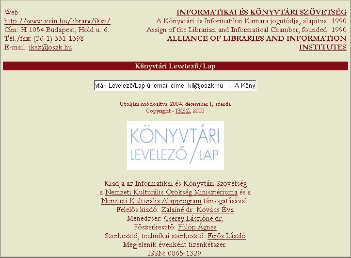 K�nyvt�ri Levelez�/Lap 2004.12.01.