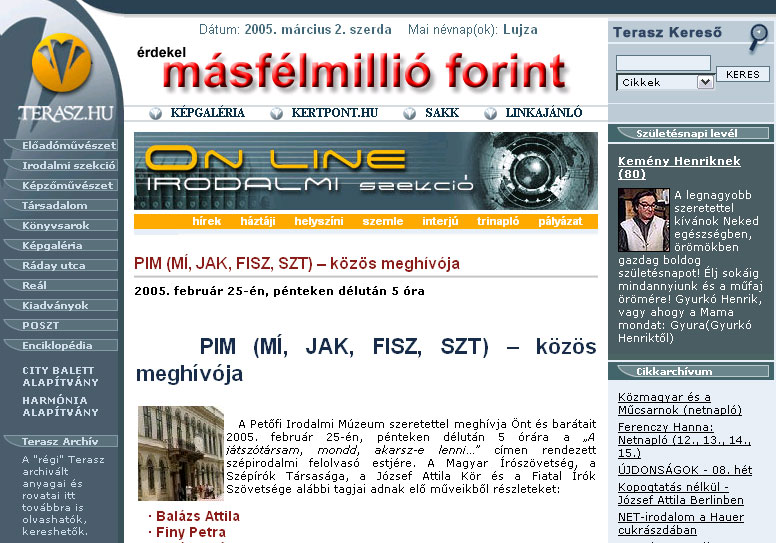 Terasz.hu 2005.03.02.