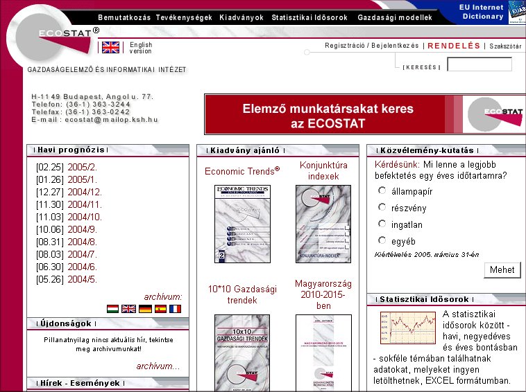 ECOSTAT Havi Progn�zis 2005.03.24.