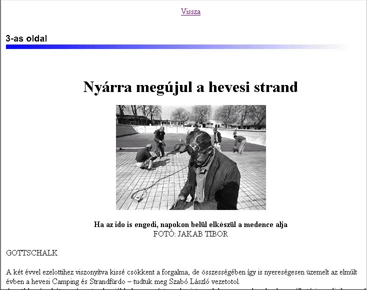 Tall�z� a Heves Megyei Nap arch�vum�hoz 2005.04.20.