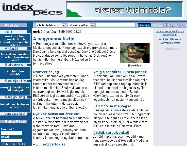 P�cs.Index 2005.04.24.
