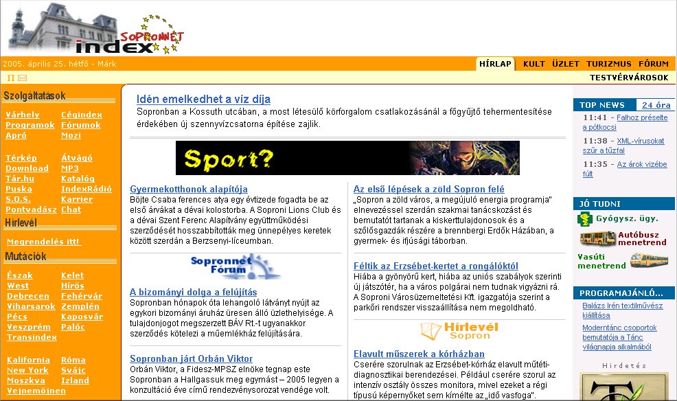 Index.Sopronnet 2005.04.25.