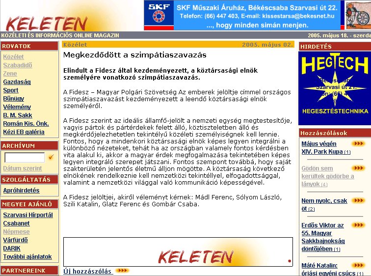 Keleten 2005.05.18.