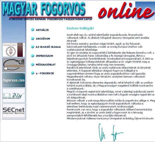 Magyar Fogorvos Online 2005.06.10.