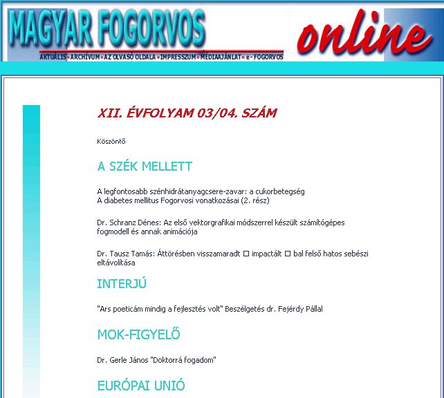 Magyar Fogorvos Online 2005.06.10.