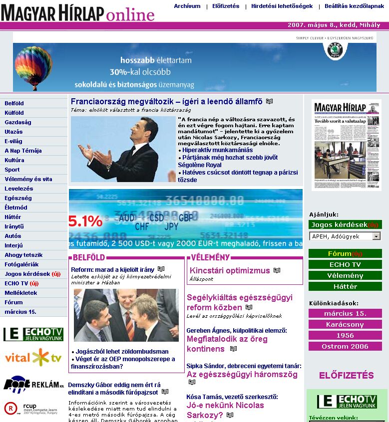 Magyar H�rlap Online 2007.05.08.
