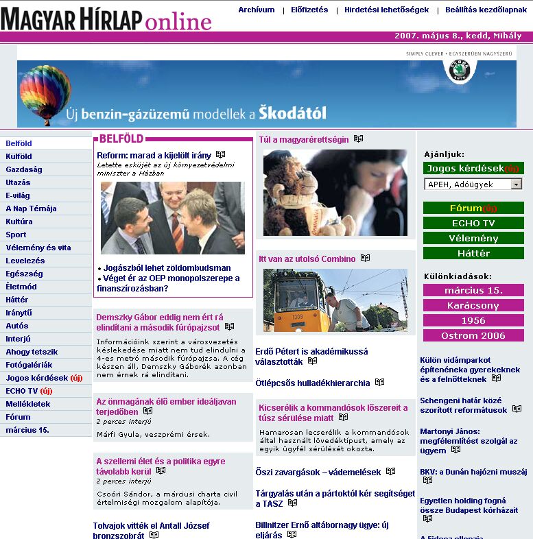 Magyar H�rlap Online 2007.05.08.