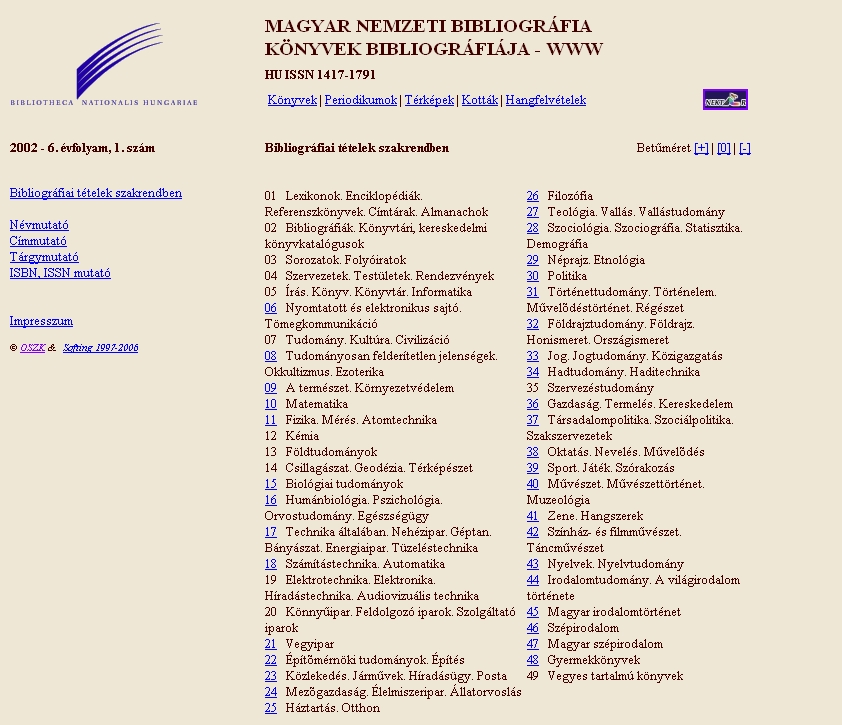 Magyar Nemzeti Bibliogr�fia. K�nyvek Bibliogr�fi�ja 2010.11.05.