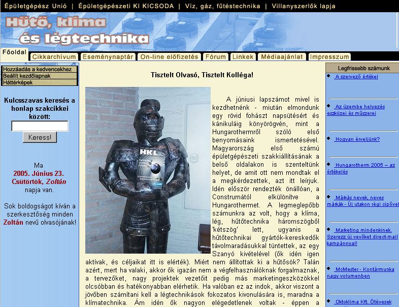 H�t� kl�ma �s l�gtechnika, 2005-06-23