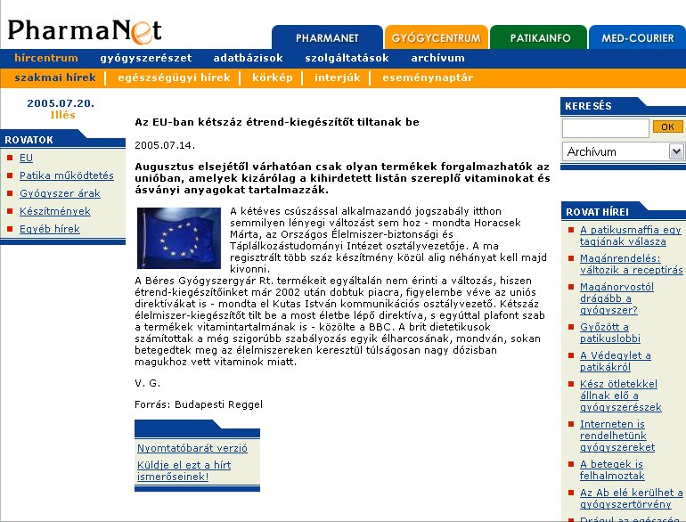 PharmaNet 2005.07.20.