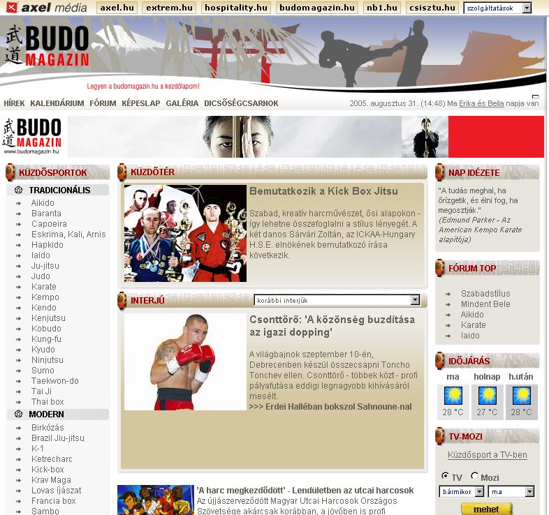 Budo Magazin, 2005-08-31