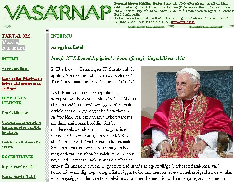 Vas�rnap, 2005-09-05