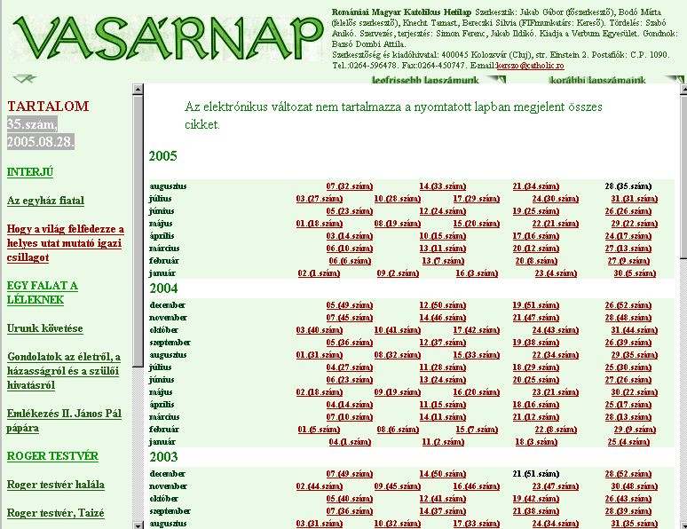 Vas�rnap, 2005-09-05