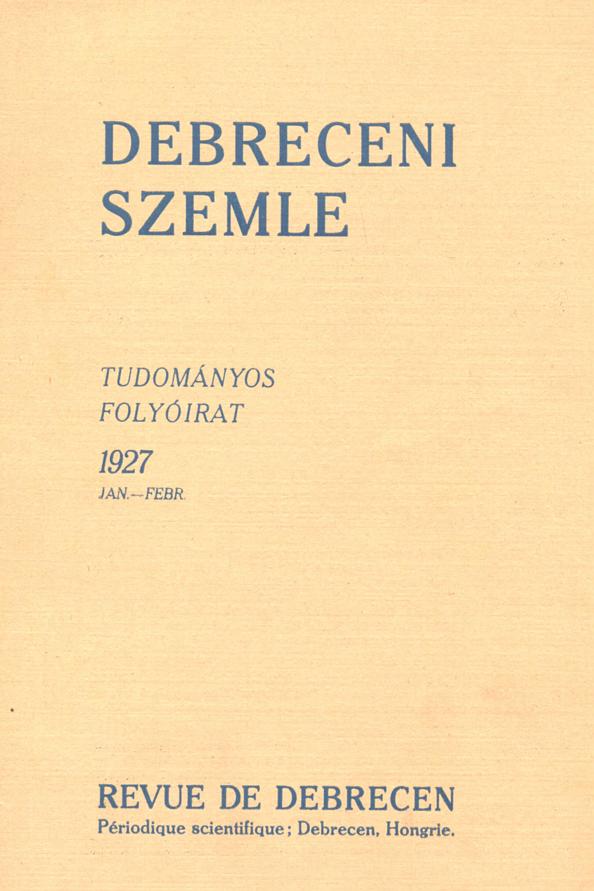 Debreceni Szemle 2005.09.08.