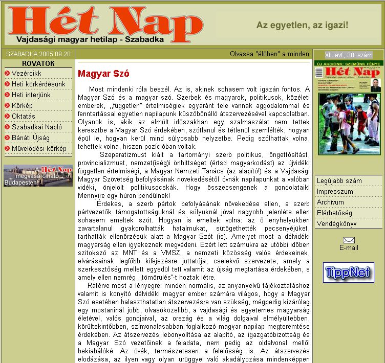 H�t Nap, 2005-09-22