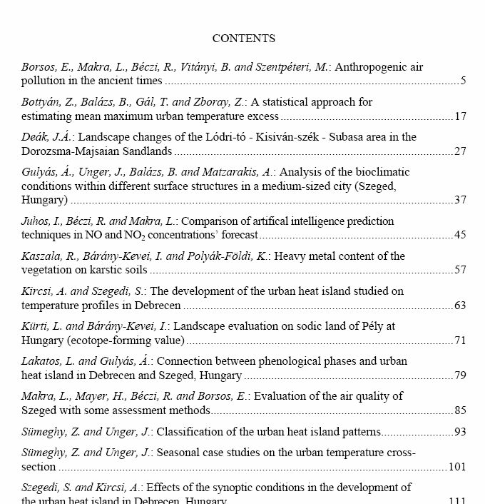 Acta Climatologica, 2005-09-30