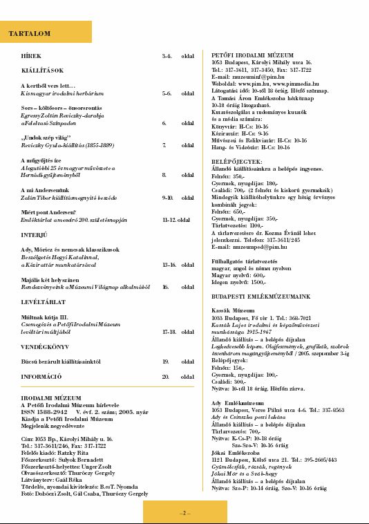 Irodalmi M�zeum, 2005-10-10