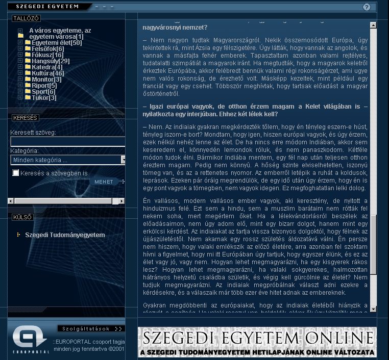 Szegedi Egyetem Online, 2005-10-17