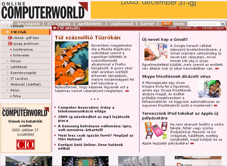 Computerworld Online 2005.10.20.