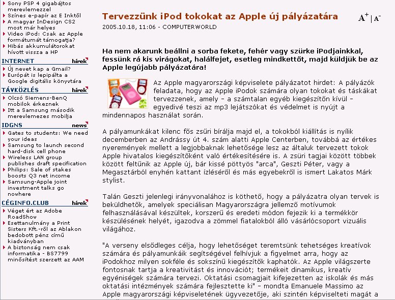 Computerworld Online 2005.10.20.