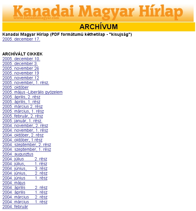 Kanadai Magyar Hirlap, 2005-12-20