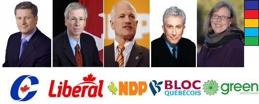 Stephen Harper, Stéphane Dion, Jack Layton, Gilles Duceppe, Elizabeth May