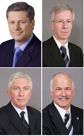 Stephen Harper, Stéphane Dion, Gilles Duceppe, Jack Layton