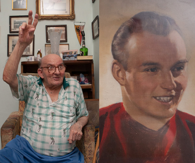 A fotó a Csepeliek újságja című helyi lapból való, három éve tették közzé, azután és amiatt, hogy Tóth II Józseftől az 1954-es labdarúgó világbajnokság ezüstérmét egy máig ismeretlen tolvaj ellopta.