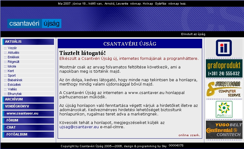 Csantav�ri �js�g, 2007-06-18